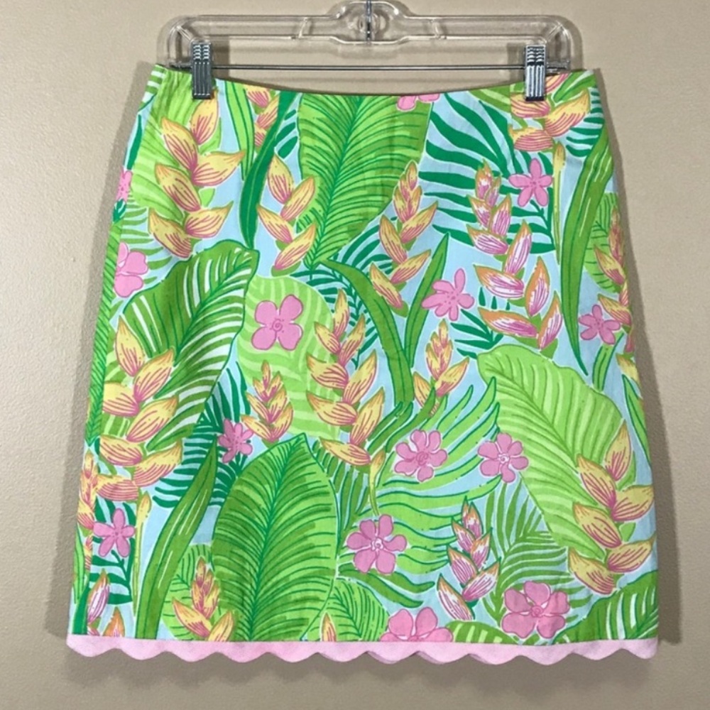 - Lilly Pulitzer botanical garden Cynthia Palm Leaf Print skirt